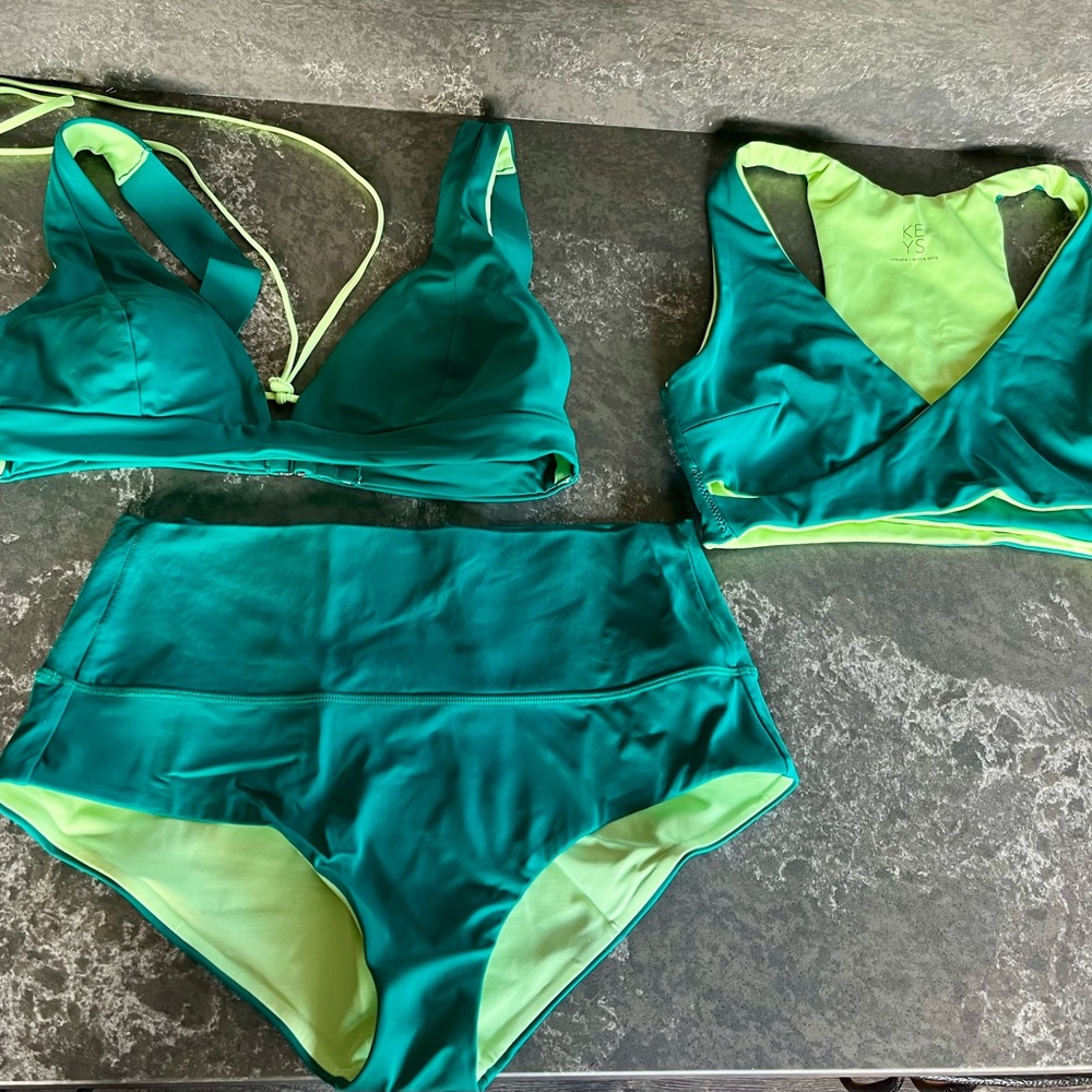Vibrant Teal and Lime Bikini Set